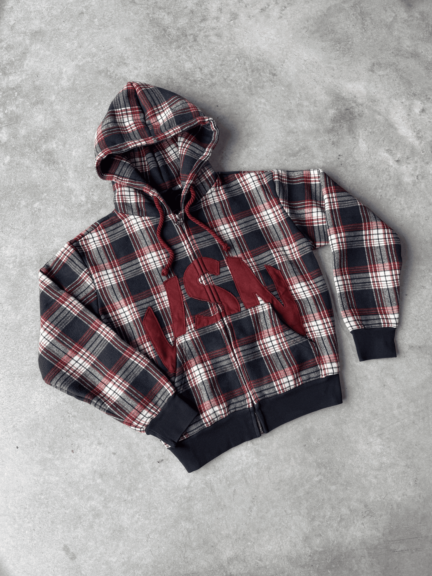 Zip Hoodie VSN Plaid - Red