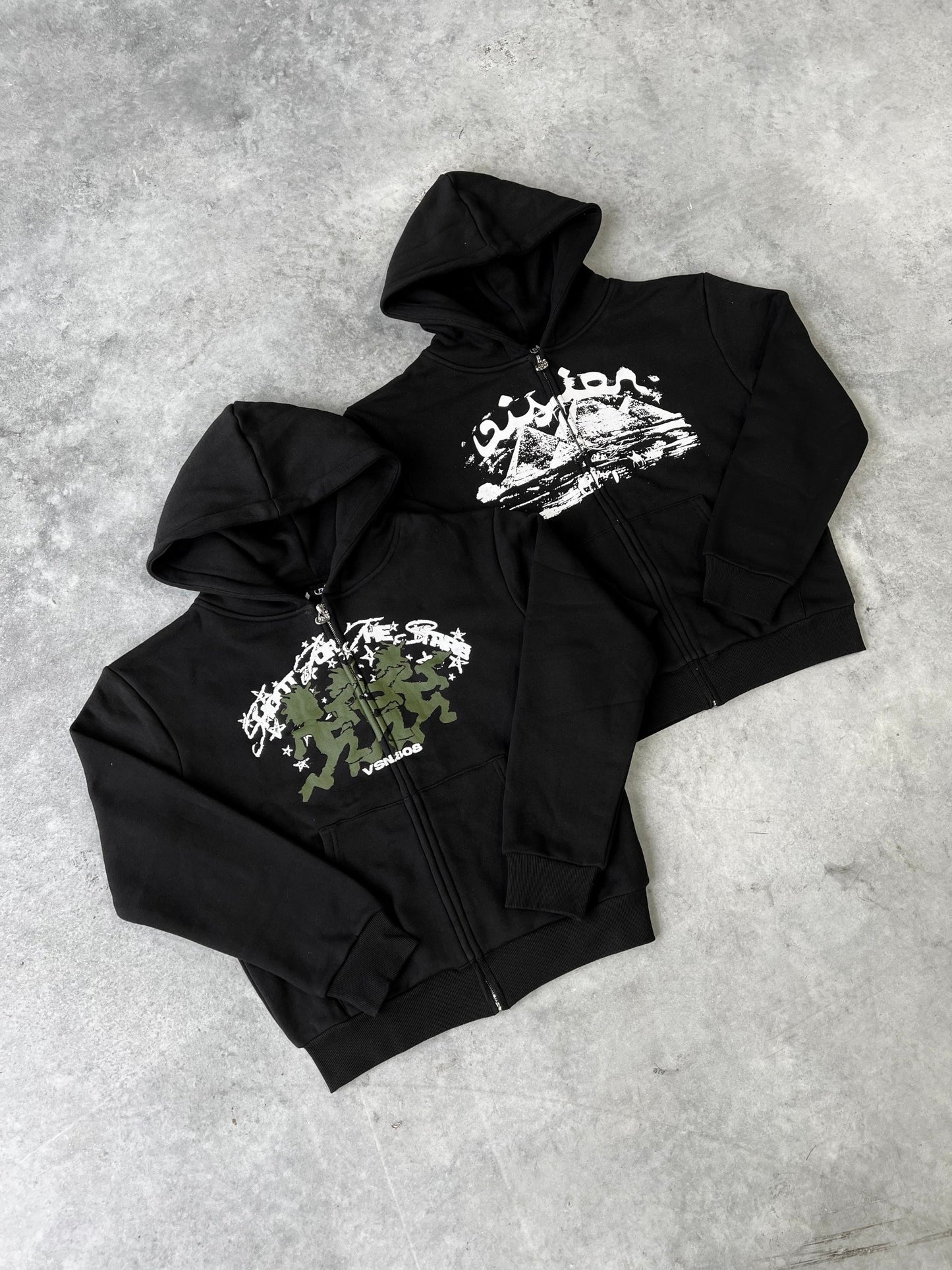 Zip Hoodie Desert - Noir