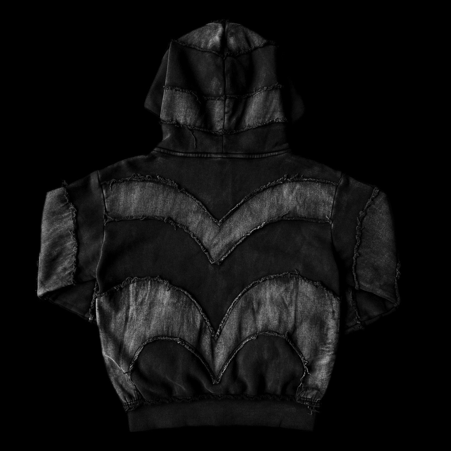 Zip Hoodie Frayed 808 - Noir
