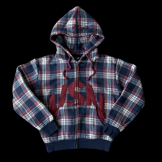 Zip Hoodie VSN Plaid - Red